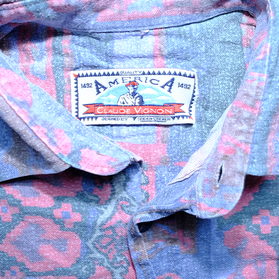 Vintage Pattern Flannell Shirt Large - Double Double Vintage
