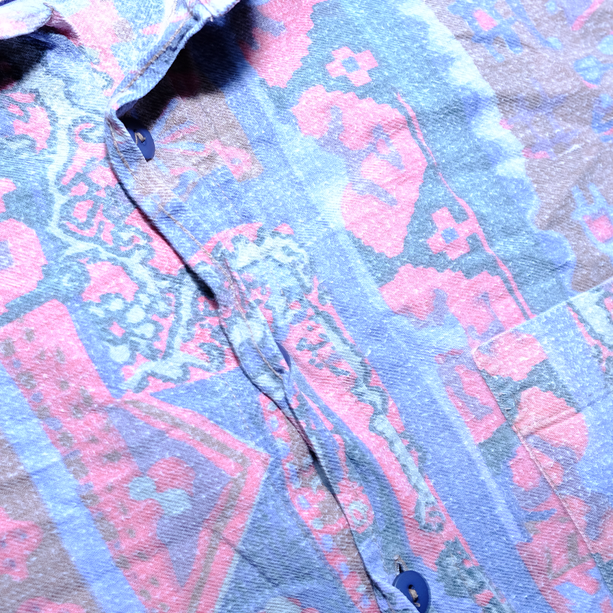 Vintage Pattern Flannell Shirt Large - Double Double Vintage
