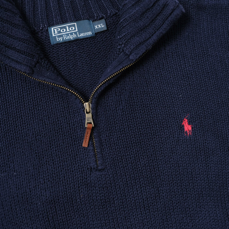 Vintage Polo Ralph Lauren Q-Zip Knit Sweater XLarge