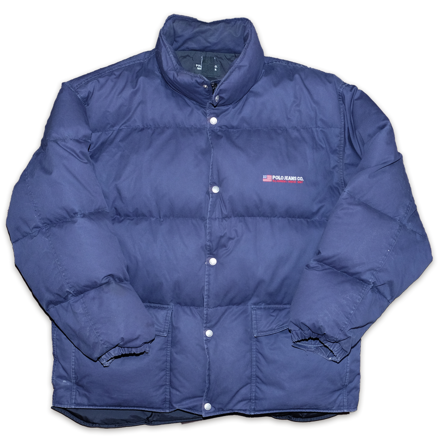 Vintage Polo Jeans Ralph Lauren Puffer Jacket XLarge - Double Double Vintage
