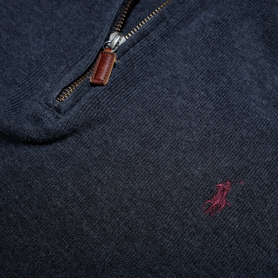 Vintage Polo Ralph Lauren Q-Zip Sweatshirt Large - Double Double Vintage