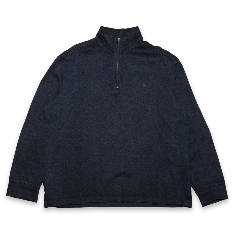 Vintage Polo Ralph Lauren Q-Zip Sweatshirt Large - Double Double Vintage