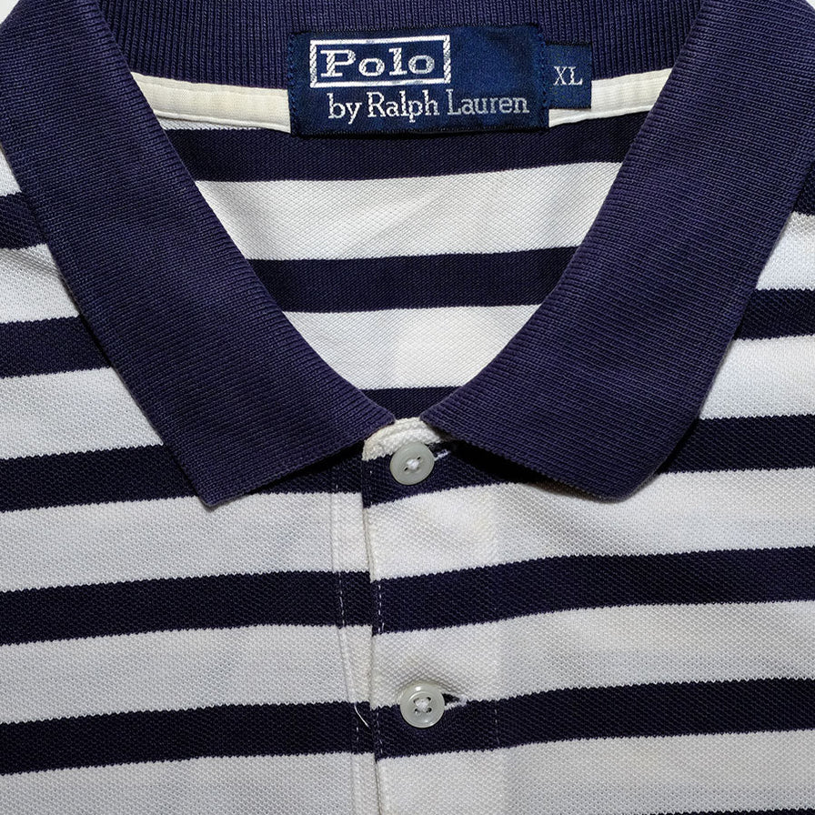 Polo Ralph Lauren Striped Rugby Polo XLarge - Double Double Vintage