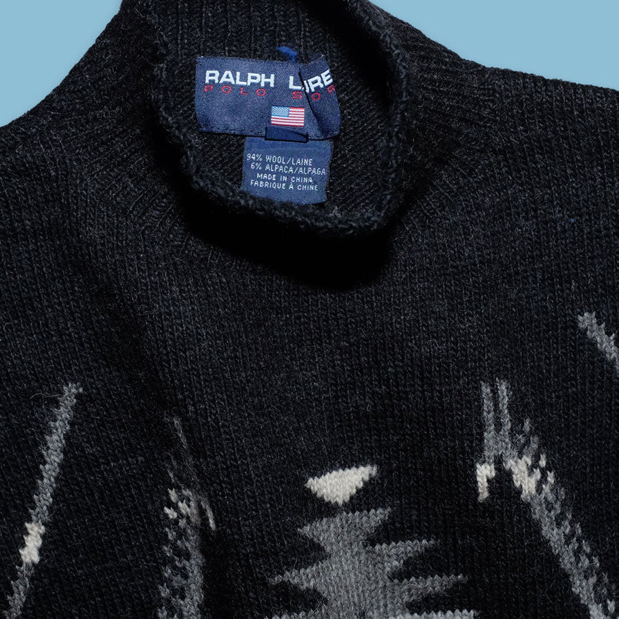 Vintage Polo Sport Turtleneck Wool Sweater Large - Double Double Vintage