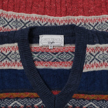 Vintage V-Neck Knit Sweater Large