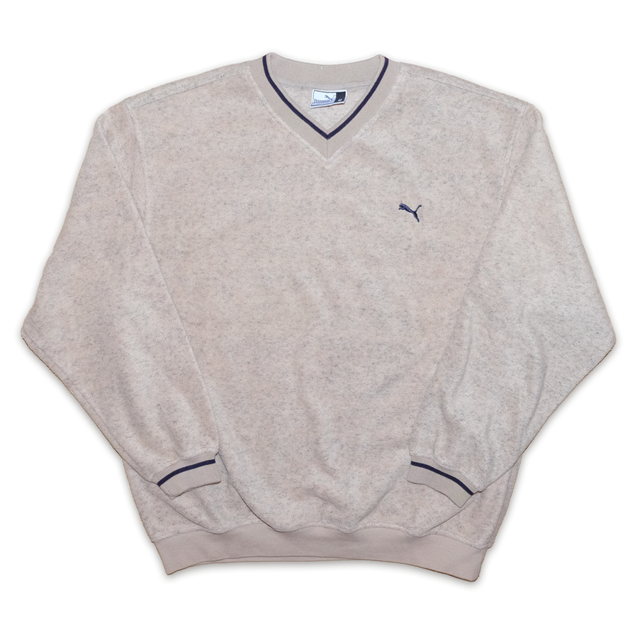 Vintage Puma V-Neck Fleece Large / XLarge - Double Double Vintage