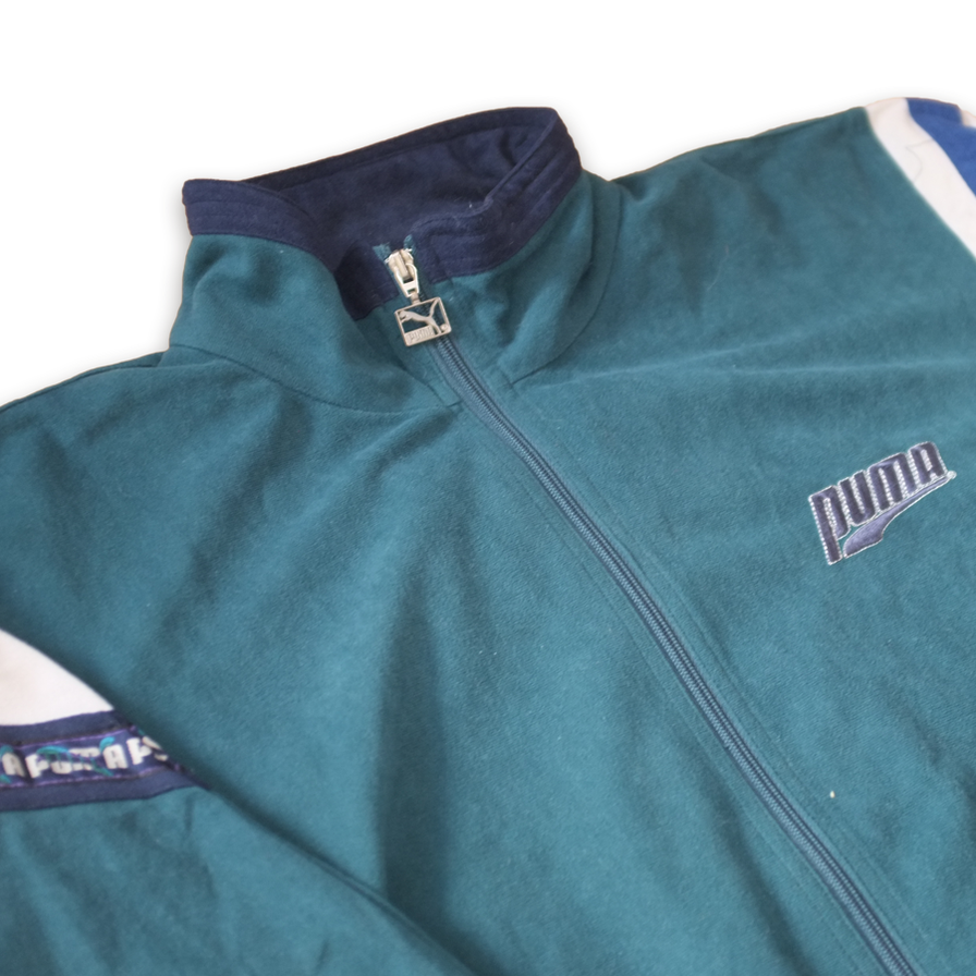 Rare Puma Velour Trackjacket Large - Double Double Vintage