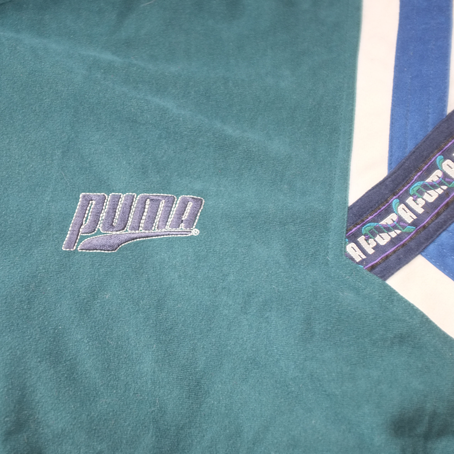 Rare Puma Velour Trackjacket Large - Double Double Vintage