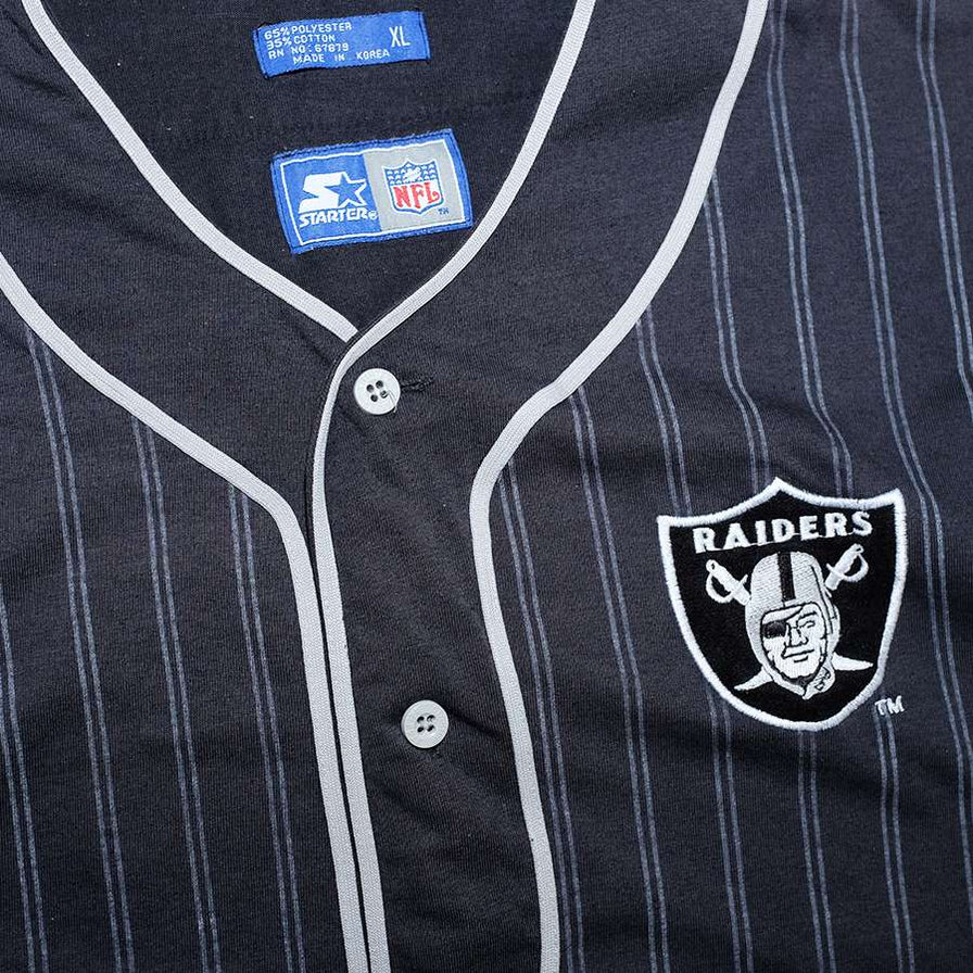 Vintage Starter Oakland Raiders Baseball Jersey XLarge