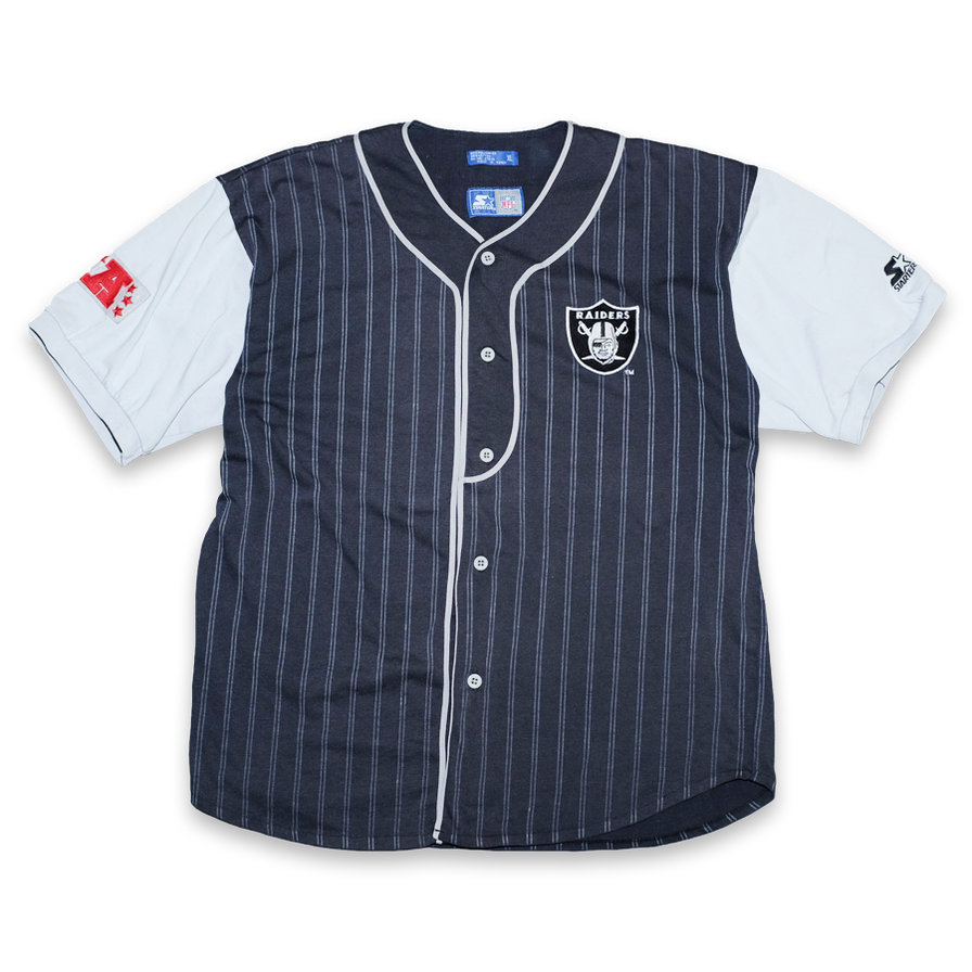 Vintage Starter Oakland Raiders Baseball Jersey XLarge