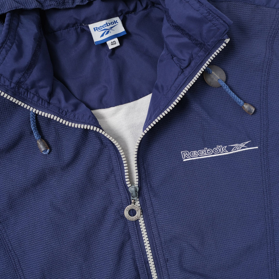 Vintage Reebok Hooded Track Jacket Large