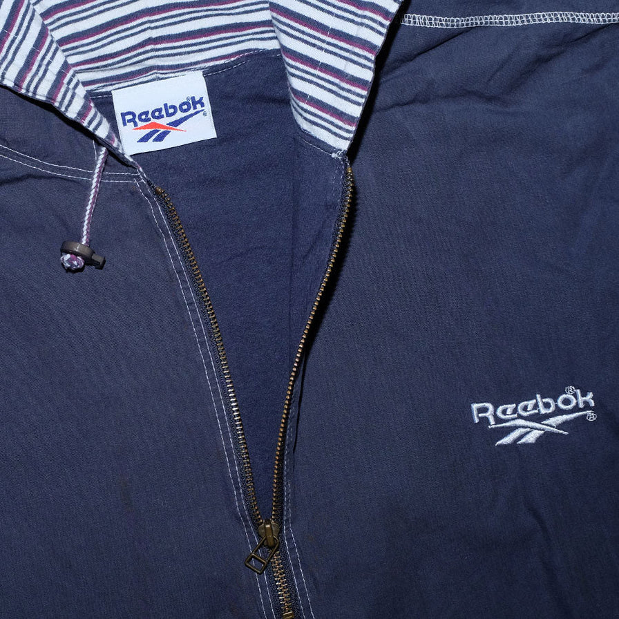 Vintage Reebok Hooded Q-Zip Windbreaker XLarge - Double Double Vintage