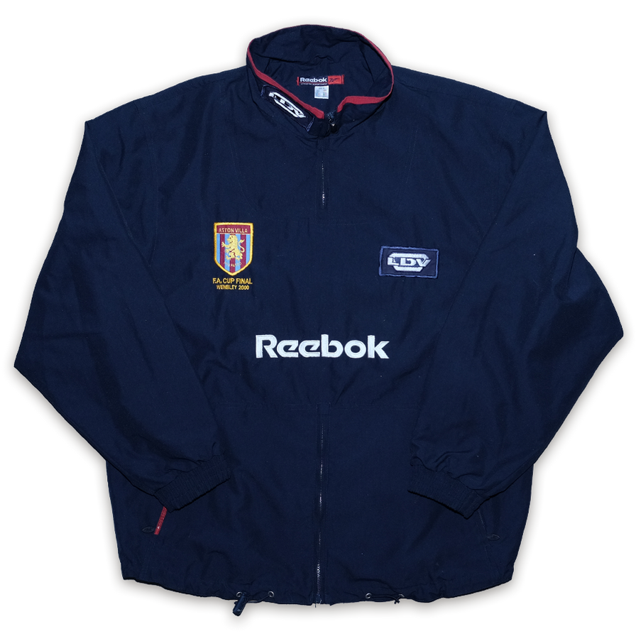 Vintage Reebok Aston Villa Half Zip Windbreaker XLarge - Double Double Vintage