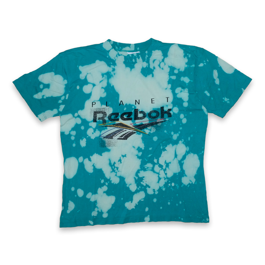 Planet Reebok T-Shirt Bleach Large - Double Double Vintage