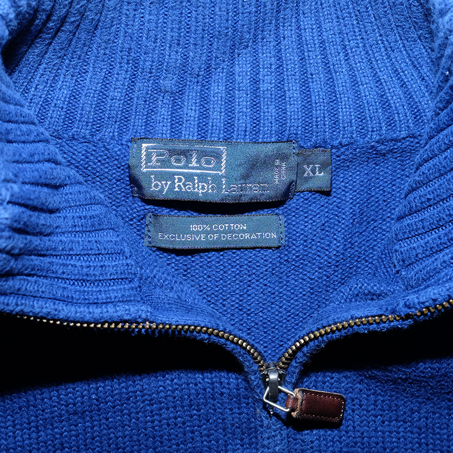 Vintage Polo Ralph Lauren Knit Q-Zip Sweater XLarge - Double Double Vintage