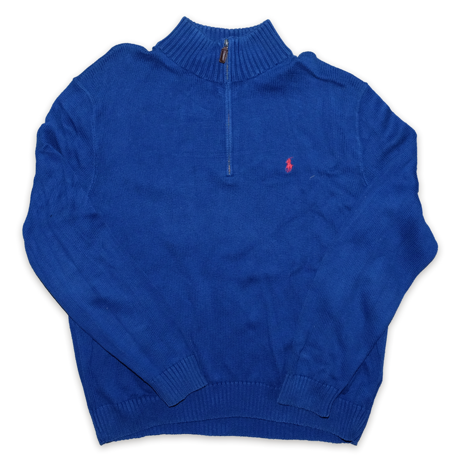 Vintage Polo Ralph Lauren Knit Q-Zip Sweater XLarge - Double Double Vintage