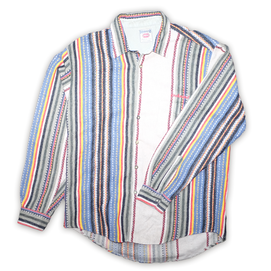 Vintage Flannel Stripe Shirt XLarge - Double Double Vintage