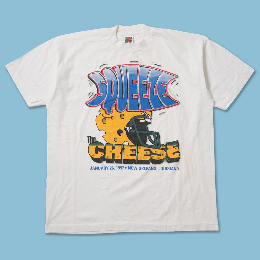 Vintag 1997 Greenbay Packers Squeeze Cheese T-Shirt Large / XLarge