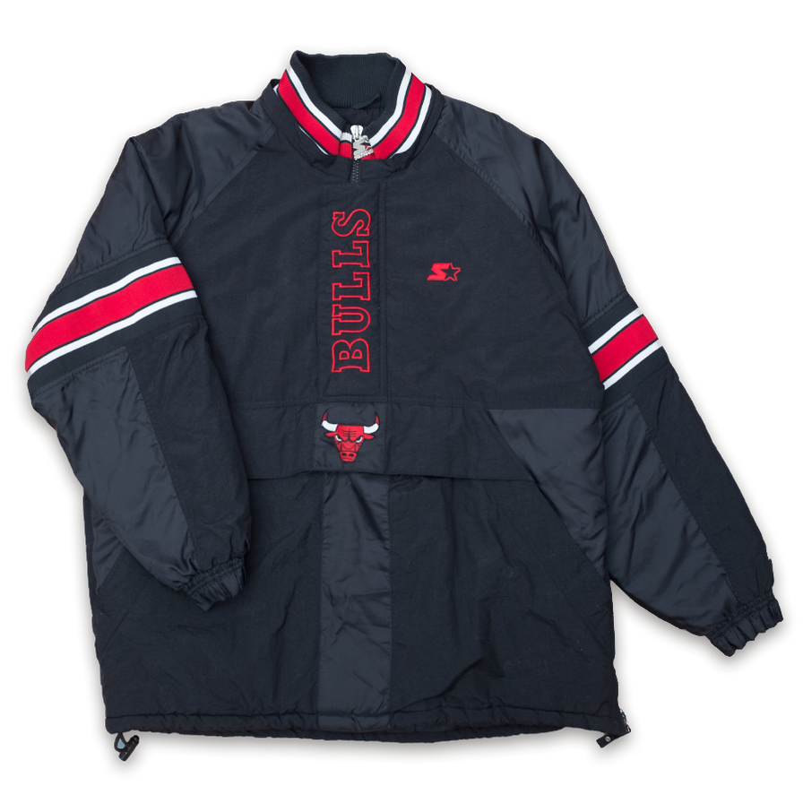 Starter Chicago Bulls Half Zip Anorak Large - Double Double Vintage