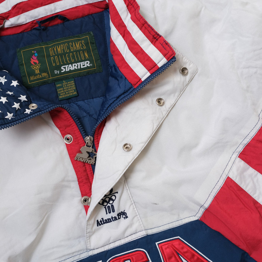 Vintage Starter Atlanta 1996 Olympics USA Anorak Large
