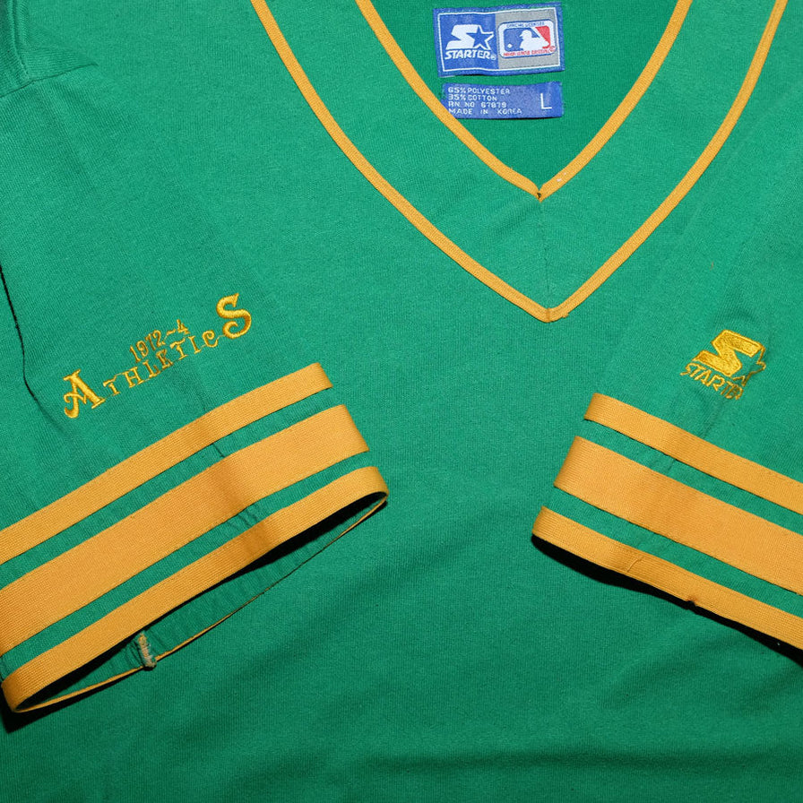 Vintage Starter Oakland Athletics V-Neck T-Shirt XLarge - Double Double Vintage