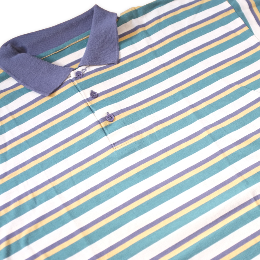 Vintage Stripe Polo Large - Double Double Vintage
