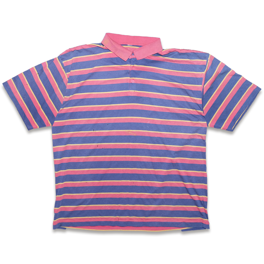 Vintage Stripe Polo XLarge - Double Double Vintage