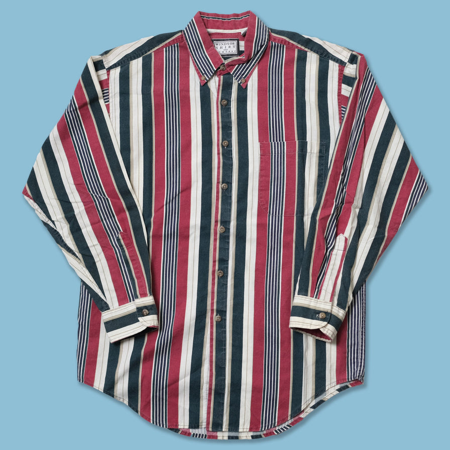 Vintage Vertical Striped Shirt Medium