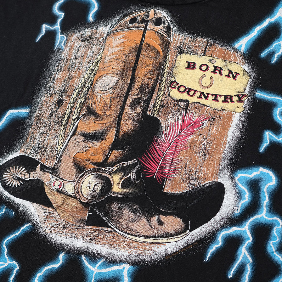 Vintage American Thunder Born Country T-Shirt Large / XLarge