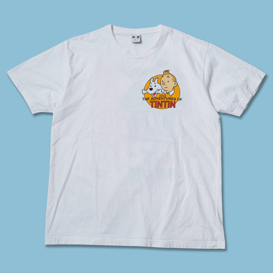Vintage Tin Tin Lotus Blue T-Shirt XLarge