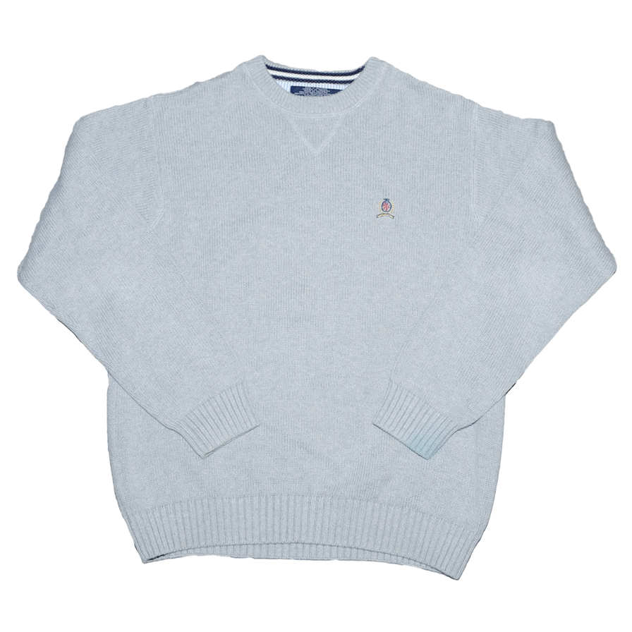 Vintage Tommy Hilfiger Crest Knit Sweater Medium - Double Double Vintage