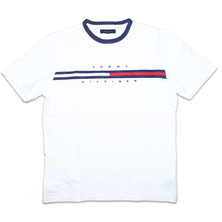 Tommy Hilfiger T-Shirt Large - Double Double Vintage