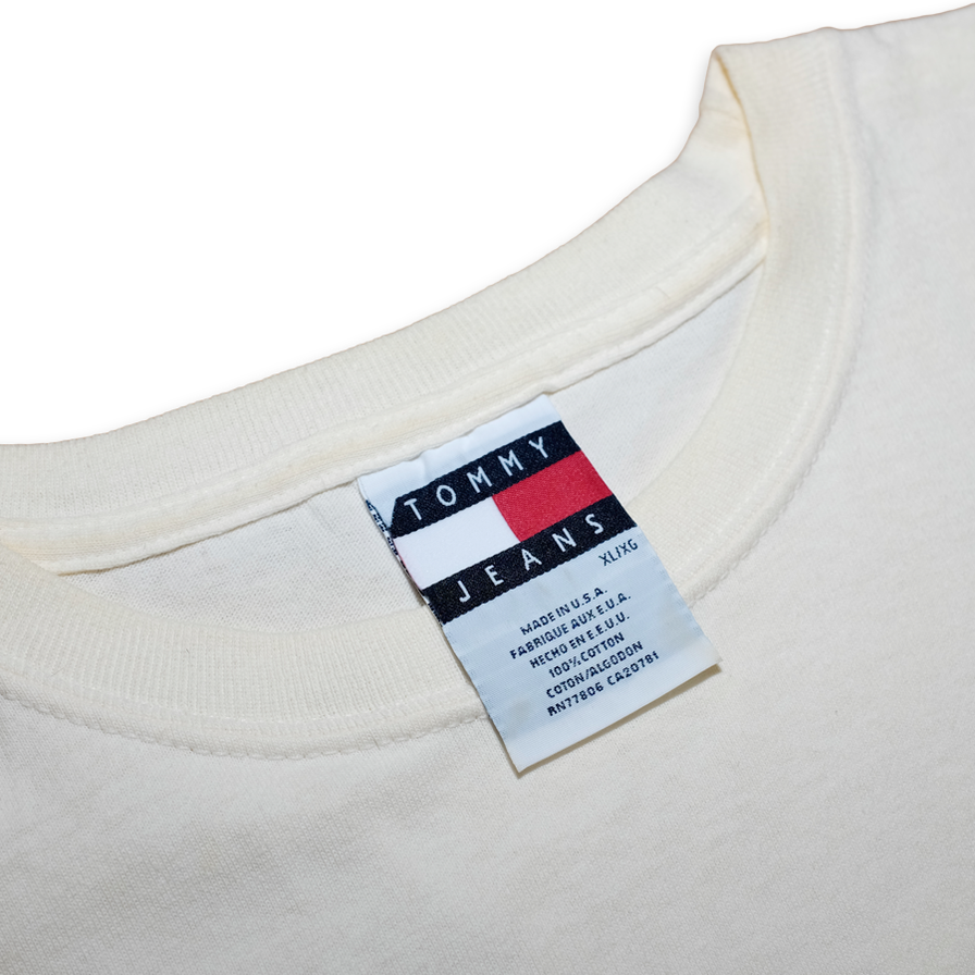 Vintage Tommy Jeans Cubes Logo T-Shirt XLarge - Double Double Vintage