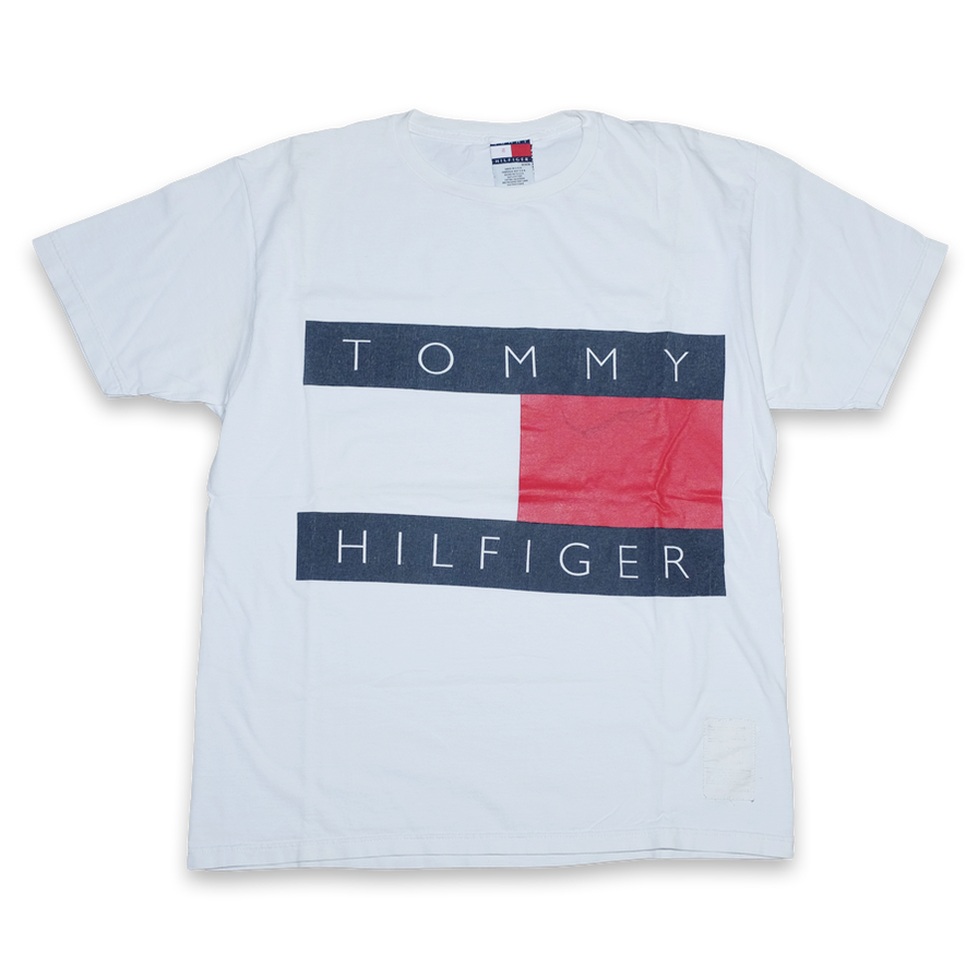 Vintage Tommy Hilfiger Flag T-Shirt Large - Double Double Vintage