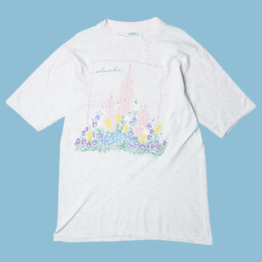 Vintage 90s Alaska Floral T-Shirt - M