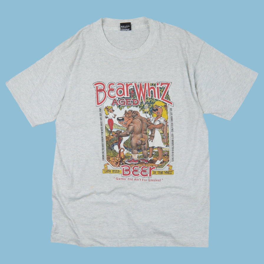 Vintage 90s Bear Whiz Beer T-Shirt - L