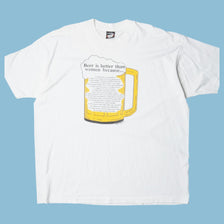 Vintage 90s Beer Humor Graphic T-Shirt - 2XL