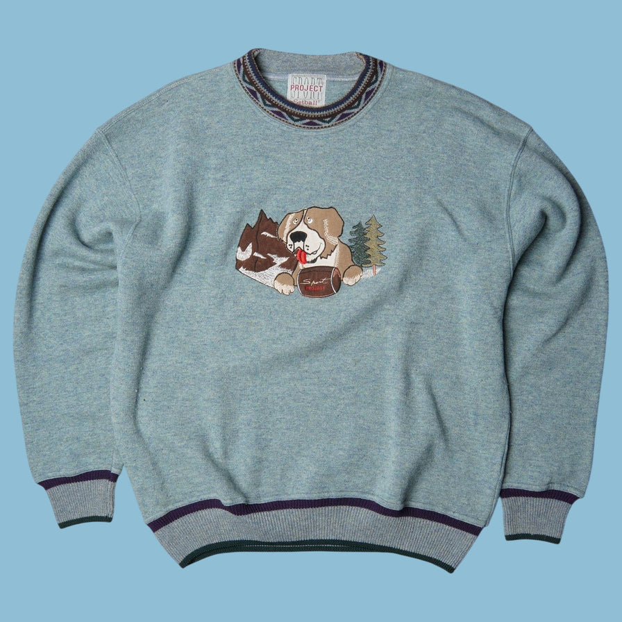 Vintage 90s Bernhardiner Stickerei Sweater - M