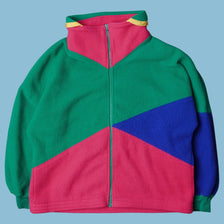 Vintage 90s Colorblock Fleecejacke - S