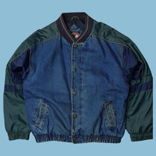 Vintage 90s Denim Varsity Jacke - L