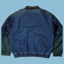 Vintage 90s Denim Varsity Jacke - L