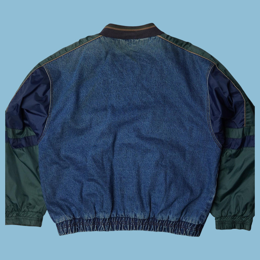 Vintage 90s Denim Varsity Jacke - L
