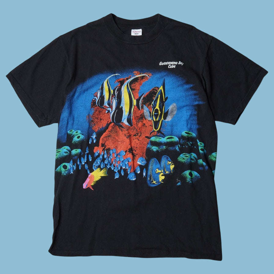 Vintage 90s Guantanamo Bay Cuba Aquarium T-Shirt - L
