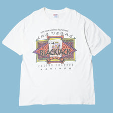 Vintage 90s Las Vegas Blackjack Club T-Shirt - XL