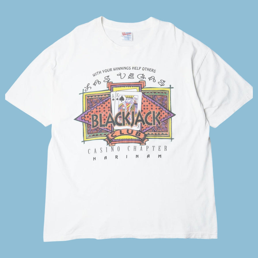 Vintage 90s Las Vegas Blackjack Club T-Shirt - XL