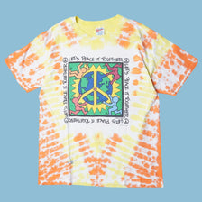 Vintage 90s Let's Peace It Together Tie-Dye T-Shirt - L