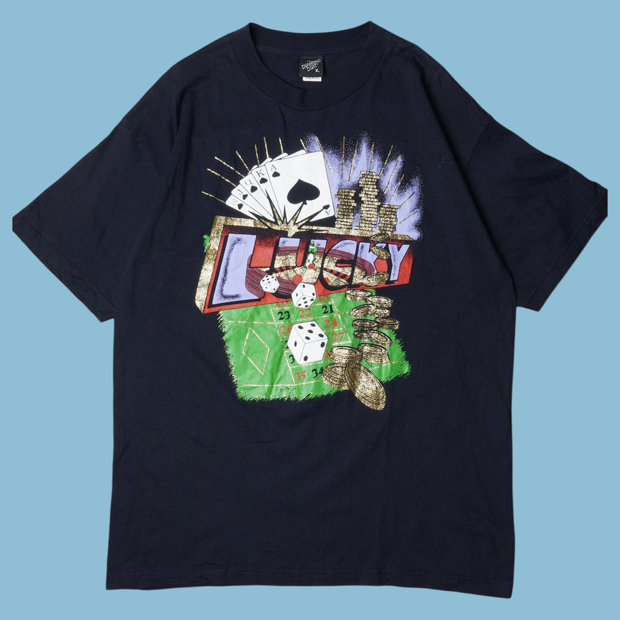 Vintage 90s Lucky Casino Graphic T-Shirt - XL