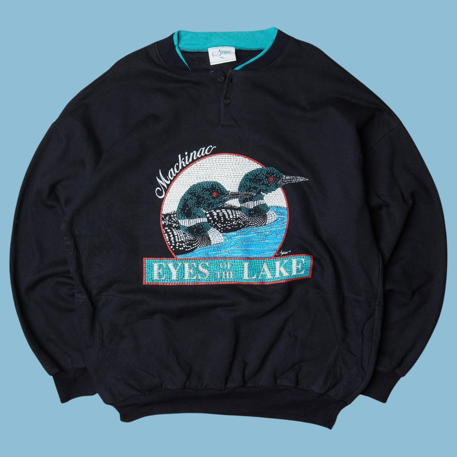 Vintage 90s Mackinac Loon Print Sweater - XL
