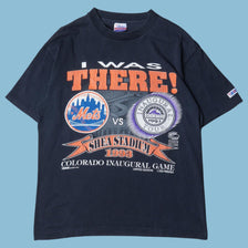 Vintage 90s Mets vs Rockies Shea Stadium 1993 T-Shirt - L