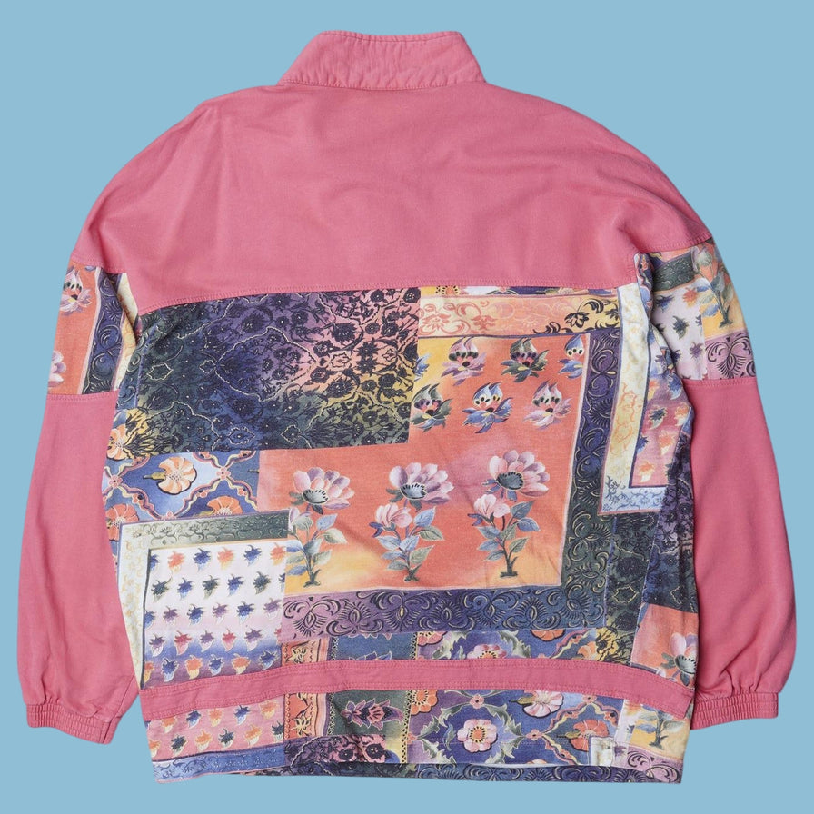 Vintage 90s Patchwork Floral Sweater - XL
